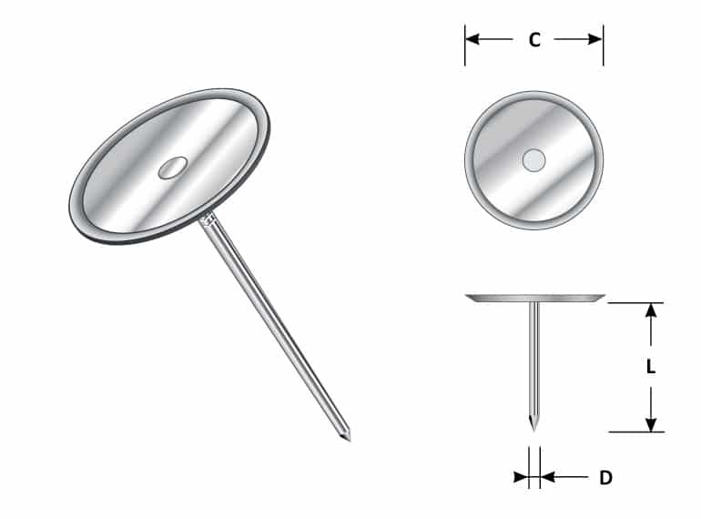 cupped head weld pin